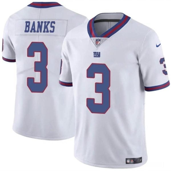 New York Giants #3 Deonte Banks White Limited Stitched Jersey