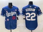 Los Angeles Dodgers #22 Clayton Kershaw Royal 2025 Tokyo Series Limited Stitched Jersey