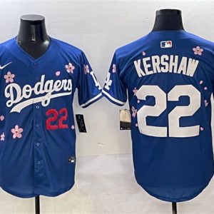 Los Angeles Dodgers #22 Clayton Kershaw Royal 2025 Tokyo Series Limited Stitched Jersey