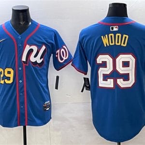 National League #29 James Wood Blue 2025 All-Star Edition Limited Stitched Jersey