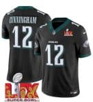 Philadelphia Eagles #12 Randall Cunningham Black 2025 Super Bowl LIX Patch Vapor Untouchable Limited Stitched Jersey
