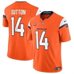 Denver Broncos #14 Courtland Sutton Orange 2024 F.U.S.E. With 4-Star C Patch Vapor Limited Stitched Jersey