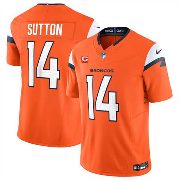 Denver Broncos #14 Courtland Sutton Orange 2024 F.U.S.E. With 4-Star C Patch Vapor Limited Stitched Jersey