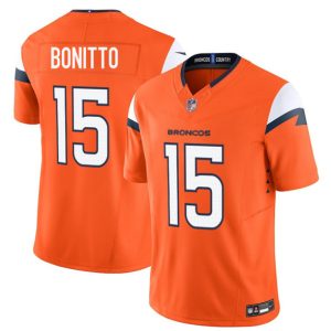 Denver Broncos #15 Nik Bonitto Orange 2025 Draft F.U.S.E. Vapor Limited Football Stitched Jersey