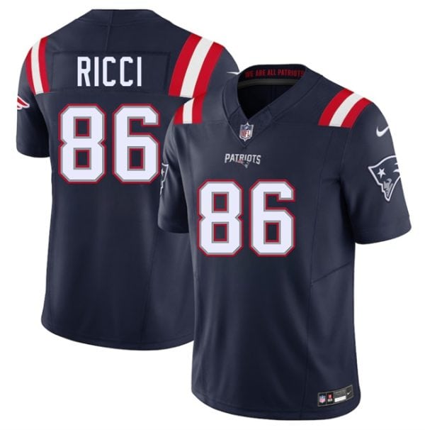 New England Patriots #86 Giovanni Ricci Navy 2025 F.U.S.E. Vapor Limited Stitched Jersey