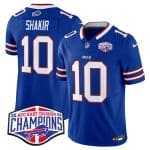 Buffalo Bills #10 Khalil Shakir Royal 2024-25 F.U.S.E. AFC East Division Champions Patch Limited Stitched Jersey