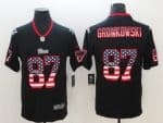 Patriots #87 Rob Gronkowski 2018 Black USA Flag Color Rush Limited Fashion Stitched Jersey