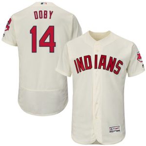 Indians #14 Larry Doby Cream Flexbase Authentic Collection Stitched Jersey