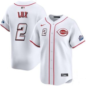 Cincinnati Reds #2 Gavin Lux White 2025 Speedway Classic Home Limited Stitched Jersey