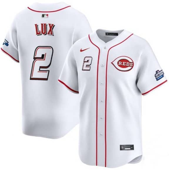 Cincinnati Reds #2 Gavin Lux White 2025 Speedway Classic Home Limited Stitched Jersey