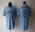 Brewers #8 Ryan Braun Light Blue Cooperstown Stitched Jersey