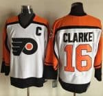 Flyers #16 Bobby Clarke White Black CCM Throwback Stitched Jersey
