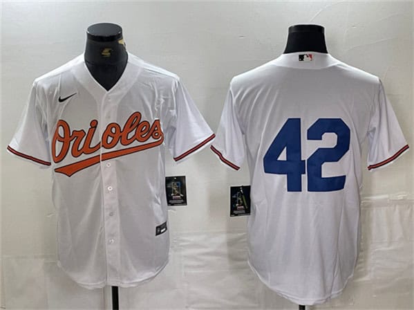 Baltimore Orioles #42 Jackie Robinson White Cool Base Stitched Jersey