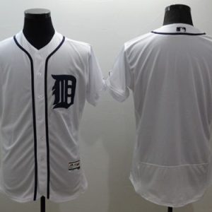 Tigers Blank White Flexbase Authentic Collection Stitched Jersey