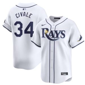 Tampa Bay Rays #34 Aron Civale White Home Limited Stitched Jersey