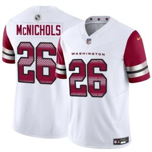 Washington Commanders #26 Jeremy McNichols White 2024 F.U.S.E. Vapor Limited Stitched Jersey
