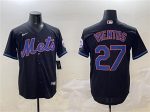 New York Mets #27 Mark Vientos Black Cool Base Stitched Jersey