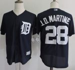 Tigers #28 J. D. Martinez Navy Blue Flexbase Authentic Collection Stitched Jersey