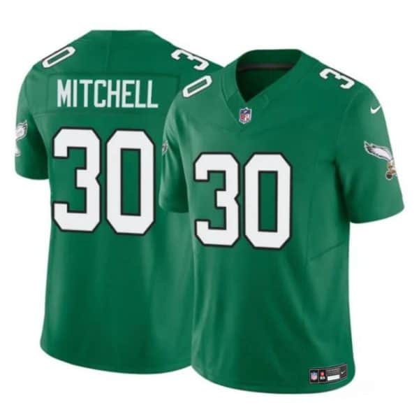 Philadelphia Eagles #30 Quinyon Mitchell Kelly Green 2024 Draft F.U.S.E Vapor Untouchable Throwback Limited Stitched Jersey