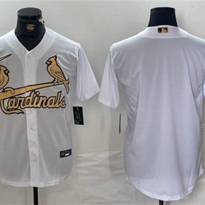 St. Louis Cardinals Blank All-Star White Gold Stitched Jersey