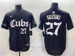 Chicago Cubs #27 Seiya Suzuki Black 'Gothic North Side Edition' Vapor Premier Limited Stitched Jersey