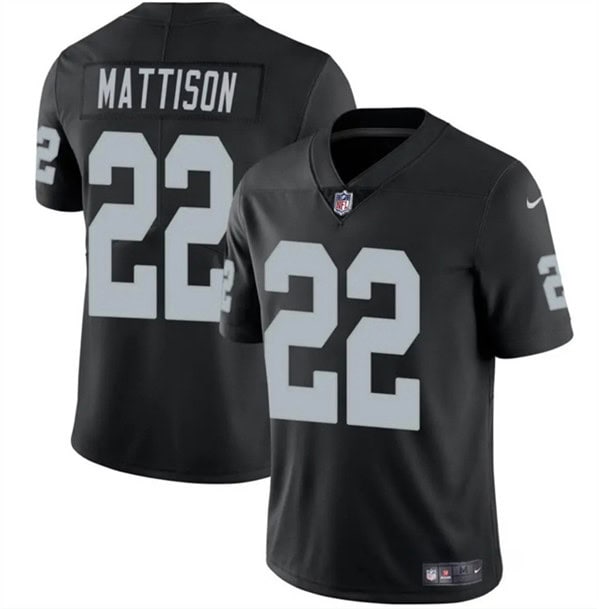 Las Vegas Raiders #22 Alexander Mattison Black 2024 Vapor Stitched Jersey