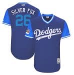 Los Angeles Dodgers #26 Chase Utley "Silver Fox" Majestic Royal Players Weekend Authentic Stitched Jersey