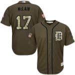 Tigers #17 Denny McLain Green Salute To Service Stitched Jersey