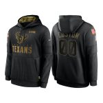 Houston Texans Customized 2020 Black Salute To Service Sideline Performance Pullover NFL Hoodie