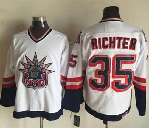 Rangers #35 Mike Richter White CCM Statue Of Liberty Stitched Jersey