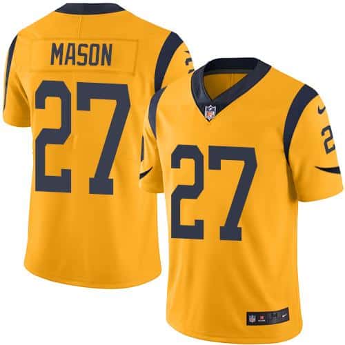 Rams #27 Tre Mason Gold Stitched Limited Rush Nike Jersey