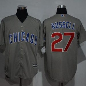 Cubs #27 Addison Russell Grey New Cool Base Stitched Jersey