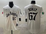 Los Angeles Dodgers #67 Vin Scully White Mexico 2025 LA Gothic Style With Fernando Patch Vapor Premier Limited Stitched Jersey