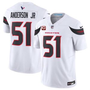 Houston Texans #51 Will Anderson Jr White 2024 Vapor F.U.S.E. With 2-Star C Patch Limited Stitched Jersey