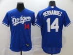 Los Angeles Dodgers #14 Kik¨¦ Hern¨¢ndez Blue Flex Base Stitched Jersey