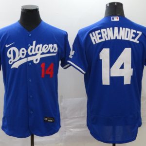 Los Angeles Dodgers #14 Kik¨¦ Hern¨¢ndez Blue Flex Base Stitched Jersey