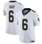 New Orleans Saints #6 Willie Gay White Vapor Limited Stitched Jersey