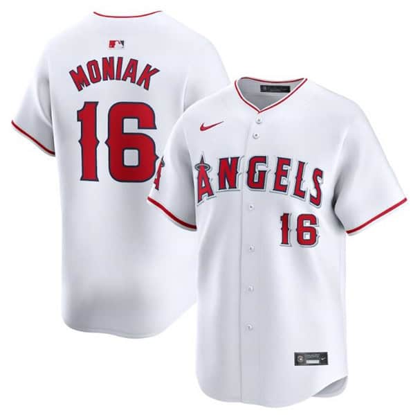 Los Angeles Angels #16 Mickey Moniak White Home Limited Stitched Jersey