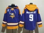 Minnesota Vikings #9 J.J. McCarthy Purple Yellow Ageless Must-Have Lace-Up Pullover Hoodie