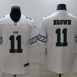 Philadelphia Eagles #11 A. J. Brown White Team Logo Cool Edition Stitched Jersey