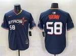 Houston Astros #58 Hunter Brown Navy 2025 City Connect Limited Stitched Jersey