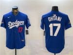 Los Angeles Dodgers #17 Shohei Ohtani Royal 2024 World Series Champions With Fernando Memorial Patch Alternate Limited Stitched Jersey
