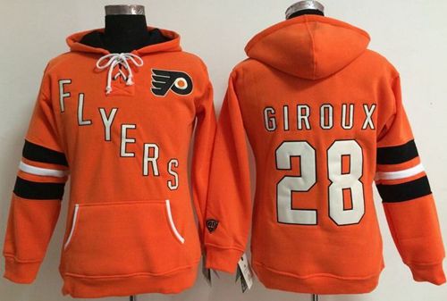 Philadelphia Flyers #28 Claude Giroux Orange Old Time Heidi NHL Hoodie