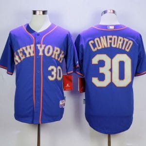 Mets #30 Michael Conforto Blue(Grey NO.) Alternate Road Cool Base Stitched Jersey