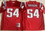 New England Patriots #54 Tedy Bruschi Red Throwback Stitched Jersey