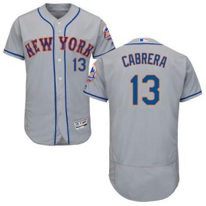 Mets #13 Asdrubal Cabrera Grey Flexbase Authentic Collection Stitched Jersey