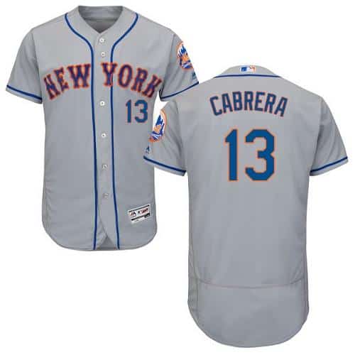 Mets #13 Asdrubal Cabrera Grey Flexbase Authentic Collection Stitched Jersey