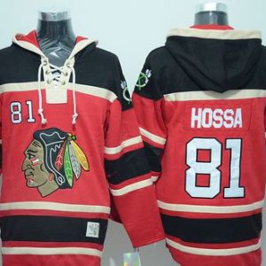 Blackhawks #81 Marian Hossa Red Sawyer Hooded Sweatshirt Stitched Jersey