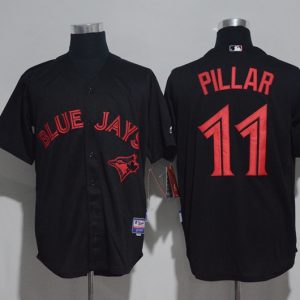Toronto Blue Jays #11Kevin Pillar Black Strip Stitched Jersey