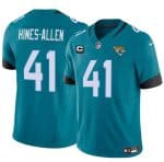 Jacksonville Jaguars #41 Josh Hines-Allen Teal With 4-Star C Patch Vapor Untouchable Limited Stitched Jersey